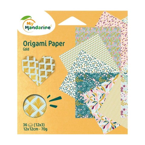 Papier Origami Wzory ze Złotym 12x12cm