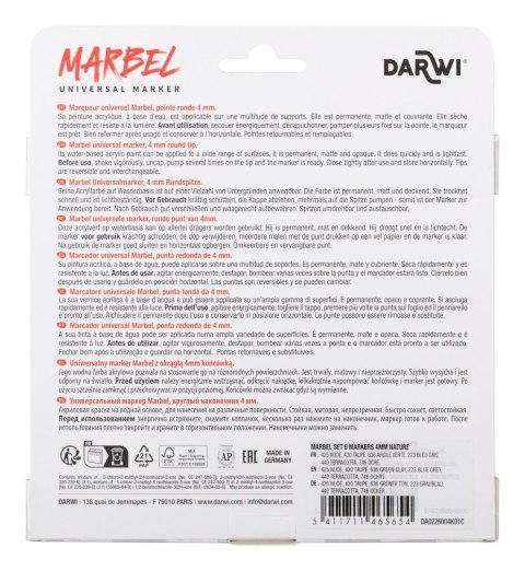 Zestaw 6 markerów MARBEL 4mm Natura Zestaw 6 markerów MARBEL 4mm Natura
