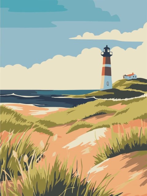 Malowanie po nume. 30x40 Latarnia Morska