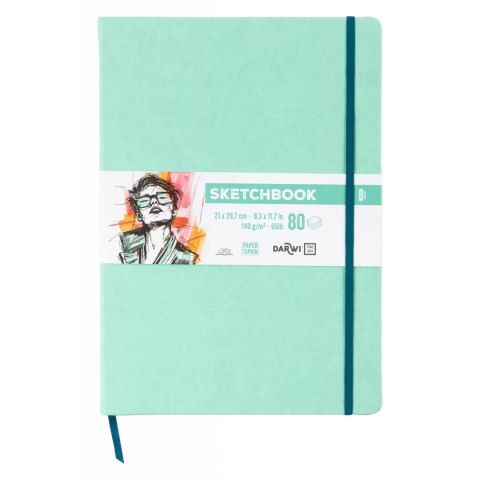 Szkicownik DARWI A4 140g Miętowy