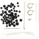 Zestaw do biżuterii z czarnymi Agatami