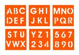 Zestaw 6 szablonów Alfabet i Cyfry