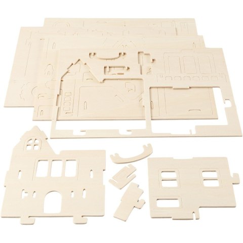 Puzzle 3D drewniane Domek 4 Puzzle 3D drewniane Domek 4
