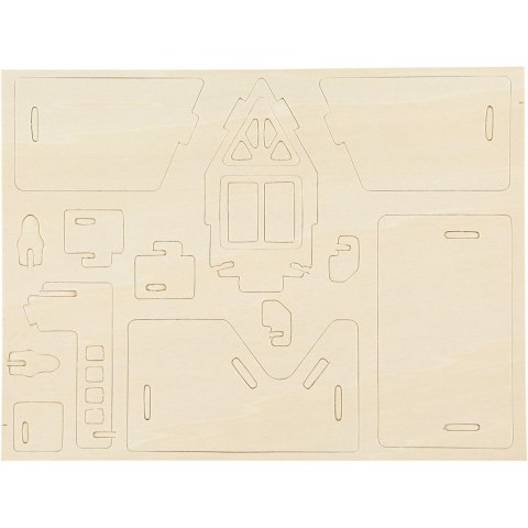Puzzle 3D drewniane Domek 4 Puzzle 3D drewniane Domek 4